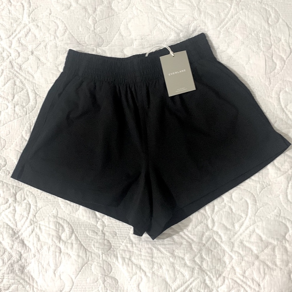 EVERLANE, NWT, size Small, organic cotton, black, high waisted shorts
